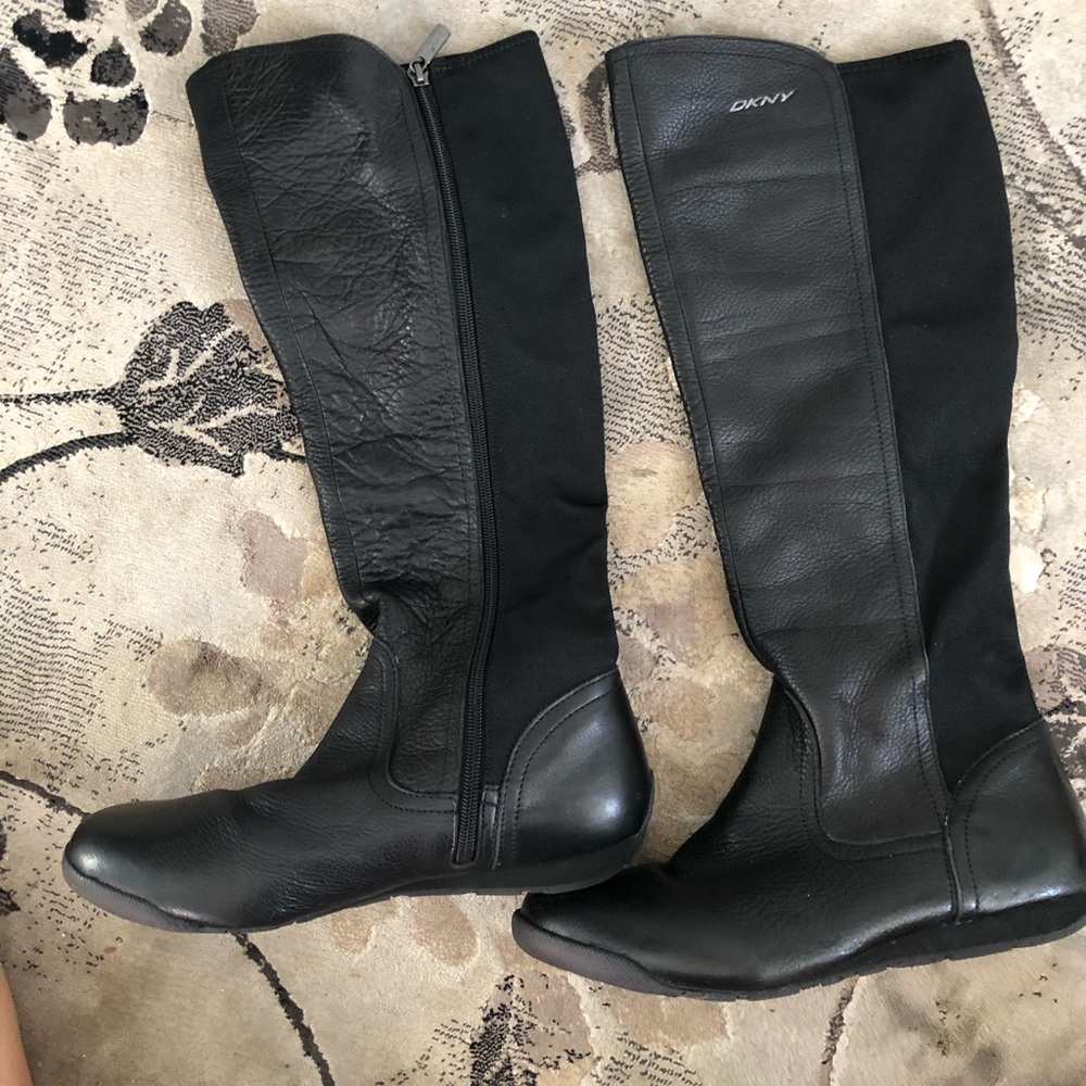 DKNY Black leather Knee Boots